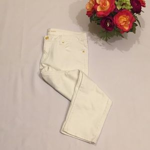Michael Kors white and gold cropped jeans